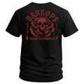 Bloom In Darkness tactical tee — back graphic, black 50/50 cotton-poly