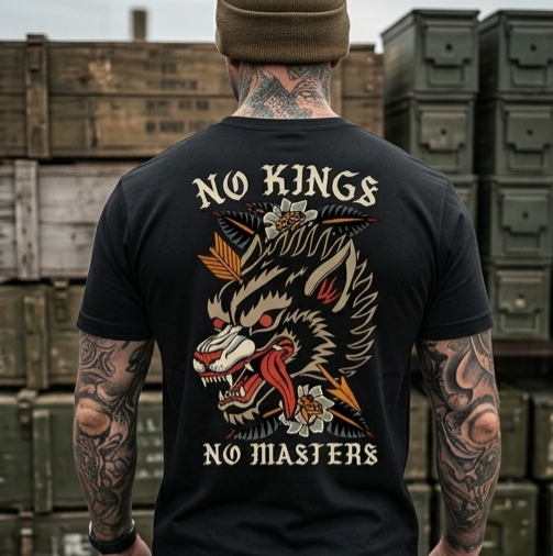 No Kings No Masters Tee - back lifestyle