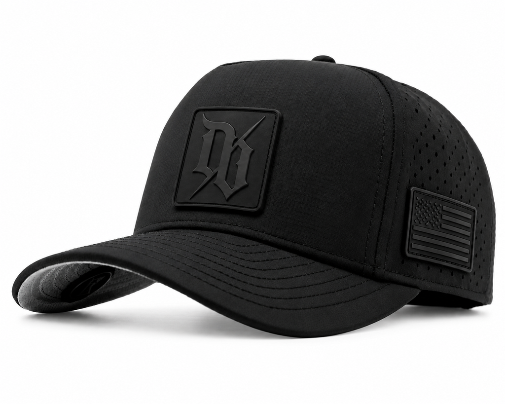 Night Recon tactical operator cap — blackout, structured 6-panel snapback