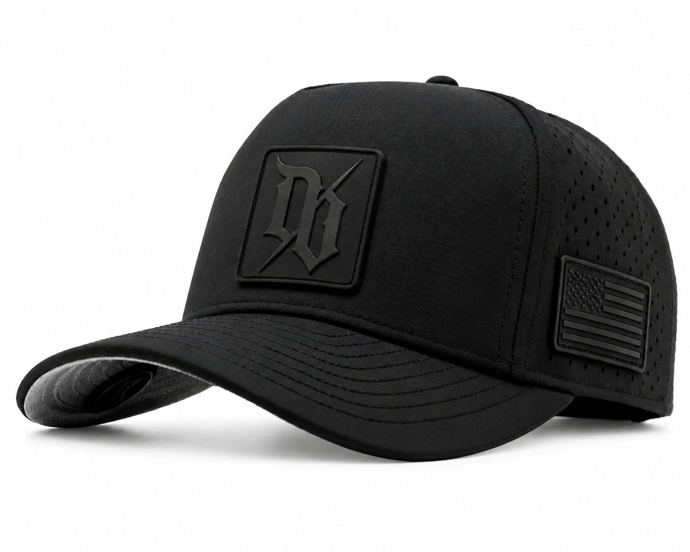 Night Recon tactical operator cap — blackout, structured 6-panel snapback